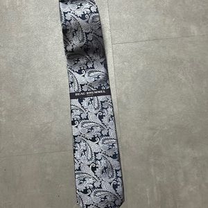 Beau Brummell Soho Paisley Silver and Blue Tie